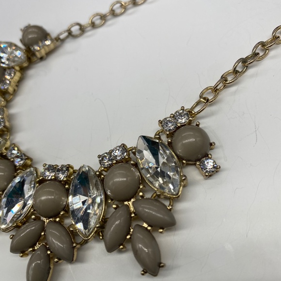 Loft/Ann Taylor gray and rhinestone statement necklace - Picture 3 of 3